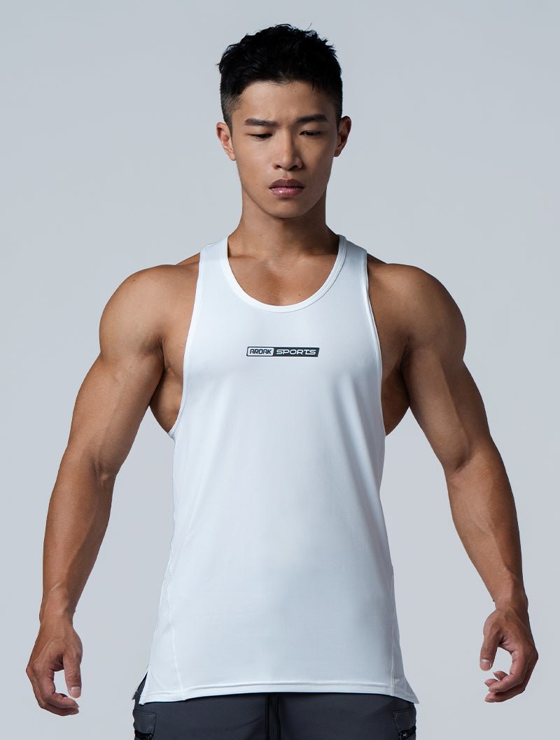 ArcTech™ Elite剪接挖背訓練背心 (白) - AROAK 機能健身服飾 | 專為健人打造