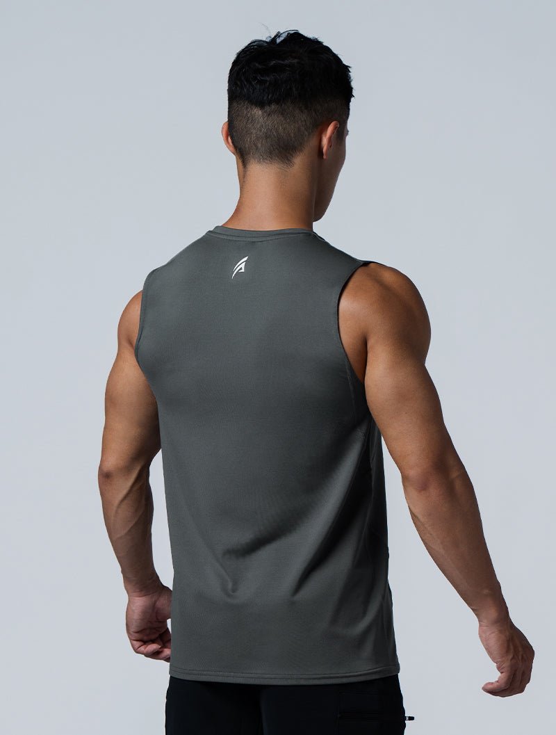 ArcTech™ Elite寬肩剪接訓練背心 (鐵灰) - AROAK 機能健身服飾 | 專為健人打造