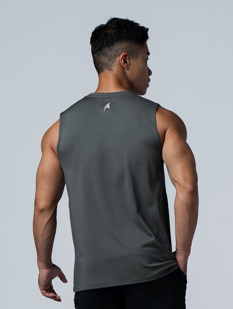 ArcTech™ Elite寬肩剪接訓練背心 (鐵灰) - AROAK 機能健身服飾 | 專為健人打造
