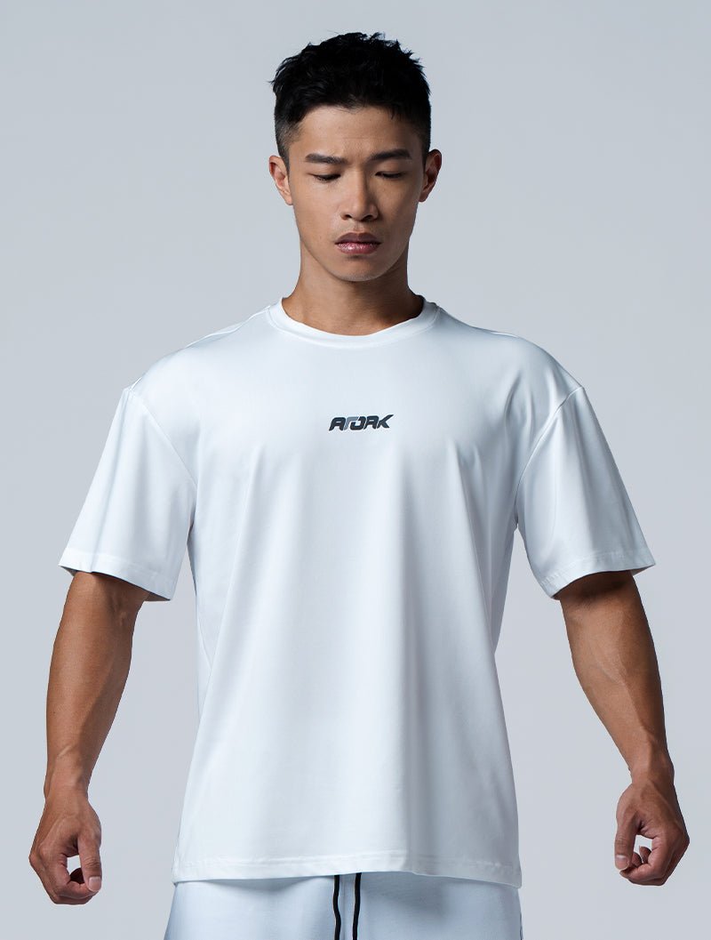 ArcTech™ Essential Oversized FIT短袖上衣 (白) - AROAK 機能健身服飾 | 專為健人打造