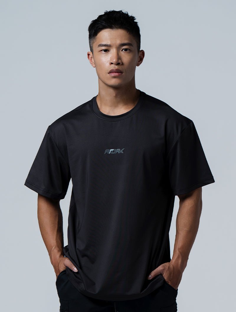 ArcTech™ Essential Oversized FIT短袖上衣 (黑) - AROAK 機能健身服飾 | 專為健人打造