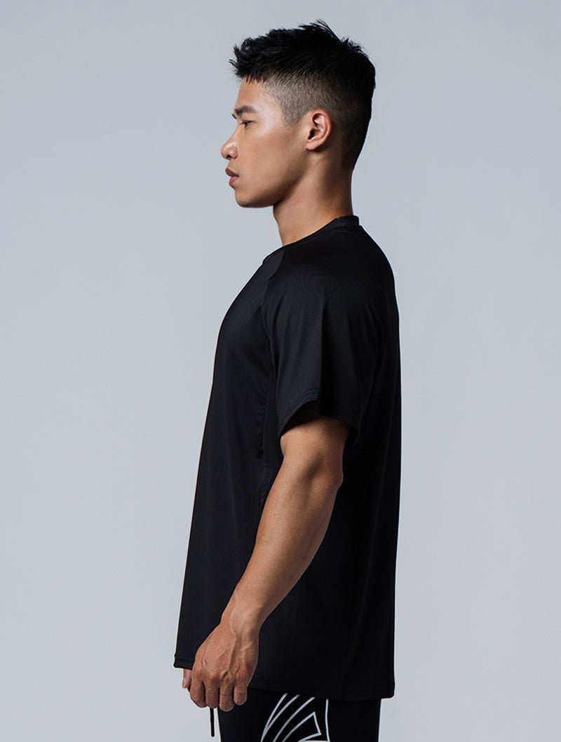 ArcTech™ Essential Oversized fit拉克蘭袖上衣 (黑) - AROAK 機能健身服飾 | 專為健人打造