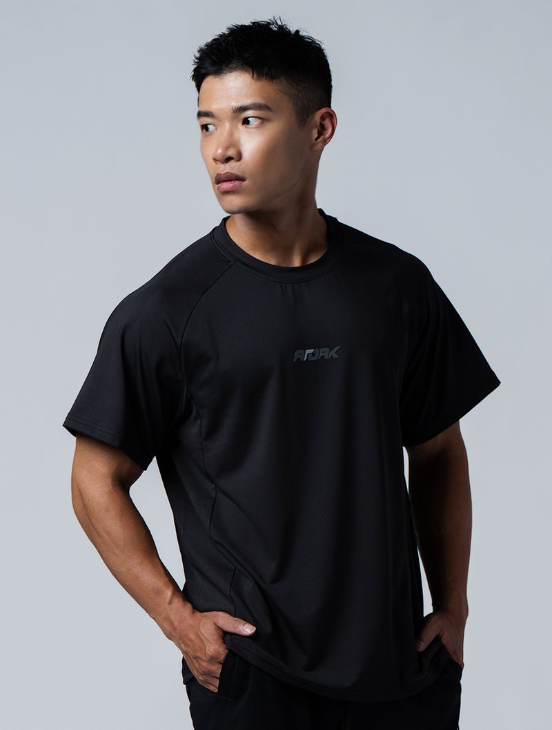 ArcTech™ Essential Oversized fit拉克蘭袖上衣 (黑) - AROAK 機能健身服飾 | 專為健人打造