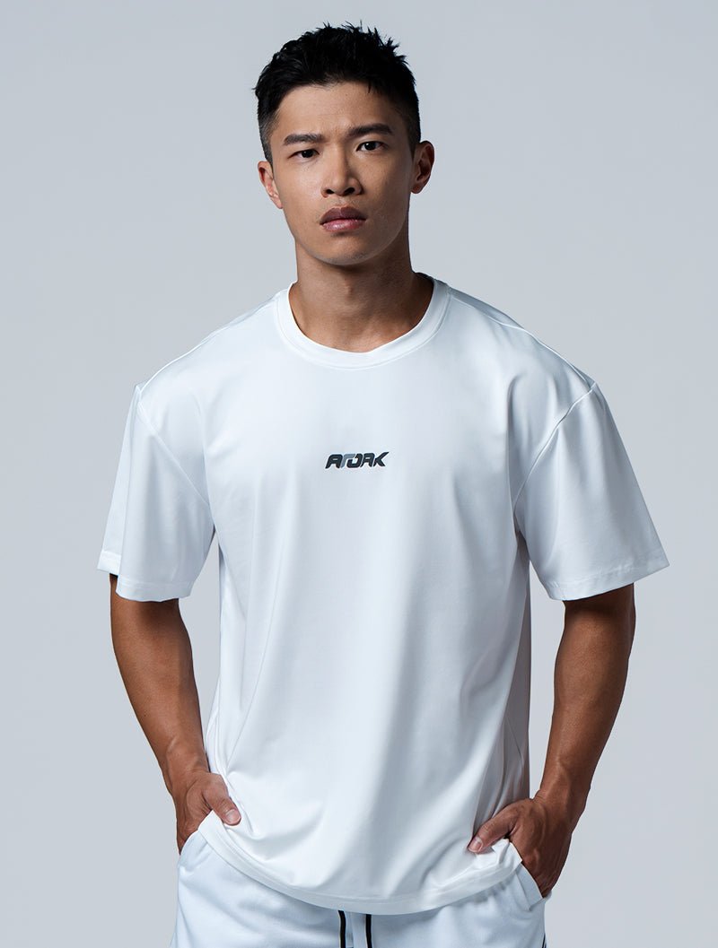 ArcTech™ Essential Oversized FIT短袖上衣 (白) - AROAK 機能健身服飾 | 專為健人打造