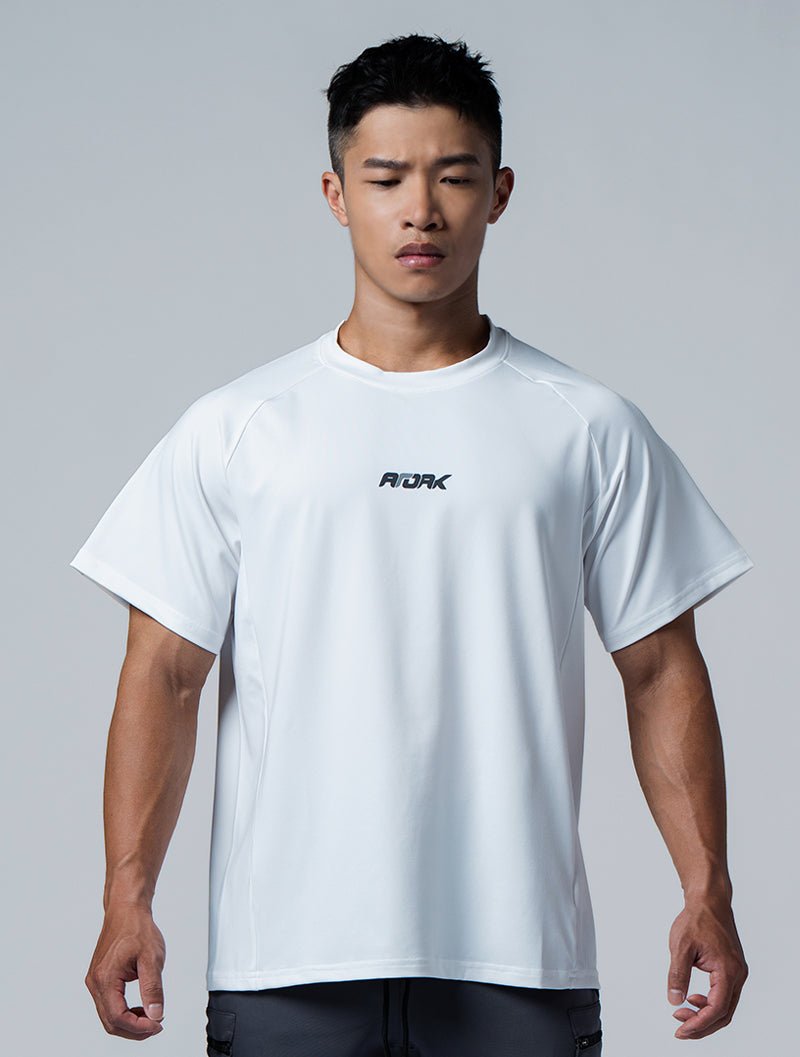 ArcTech™ Essential Oversized fit拉克蘭袖上衣 (白) - AROAK 機能健身服飾 | 專為健人打造