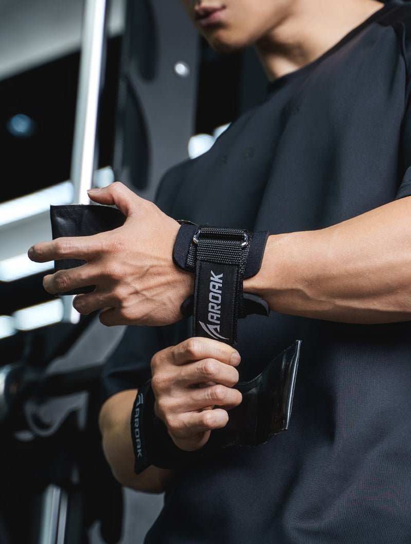 AROAK 耐磨皮革拉力帶 (黑) - AROAK 機能健身服飾 | 專為健人打造