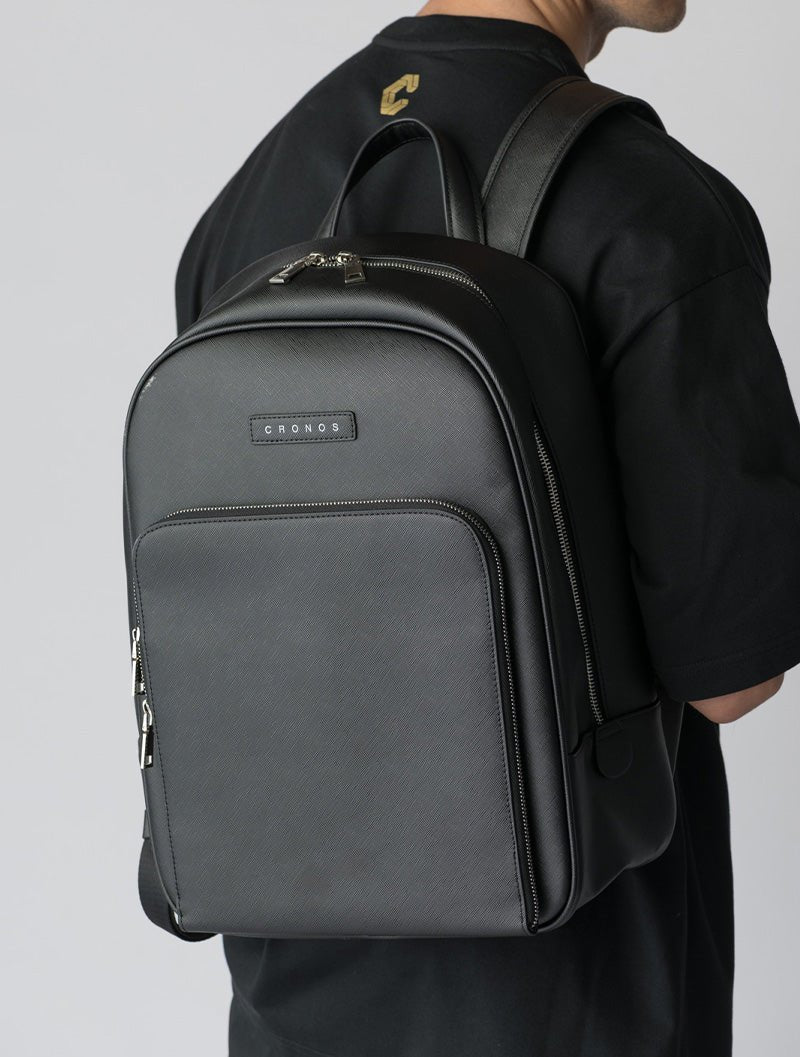 CRONOS 純素皮革背包 (黑) - AROAK 機能健身服飾 | 專為健人打造