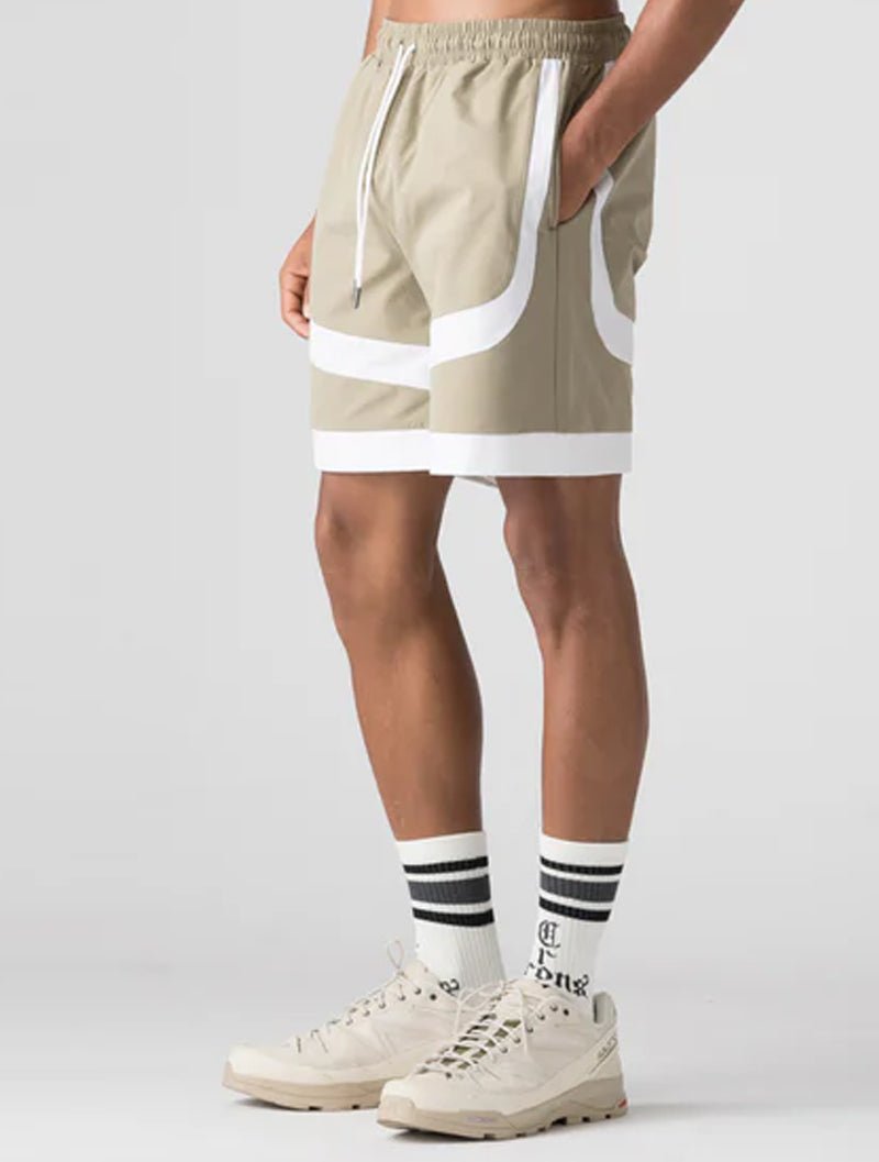 CRONOS 拼接短褲 (卡其) - AROAK 機能健身服飾 | 專為健人打造