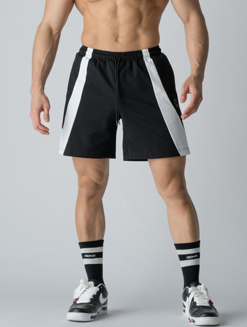 CRONOS 兩側拼接短褲 (黑) - AROAK 機能健身服飾 | 專為健人打造