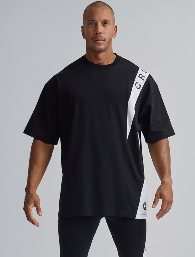 CRONOS 經典拼接T恤 (黑) - AROAK 機能健身服飾 | 專為健人打造