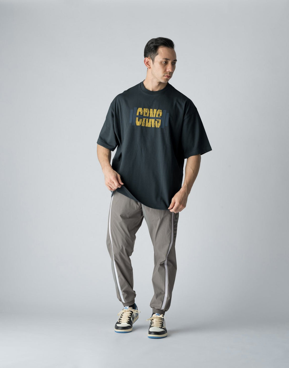 CRONOS 啞鈴圖案印花T恤 (藍) - AROAK 機能健身服飾 | 專為健人打造