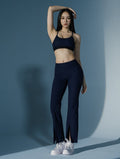 Curvy™ - RIB 前開衩喇叭休閒長褲 25 - 1 (深藍) - AROAK 機能健身服飾 | 專為健人打造