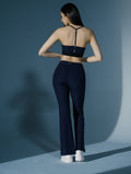 Curvy™ - RIB 前開衩喇叭休閒長褲 25 - 1 (深藍) - AROAK 機能健身服飾 | 專為健人打造