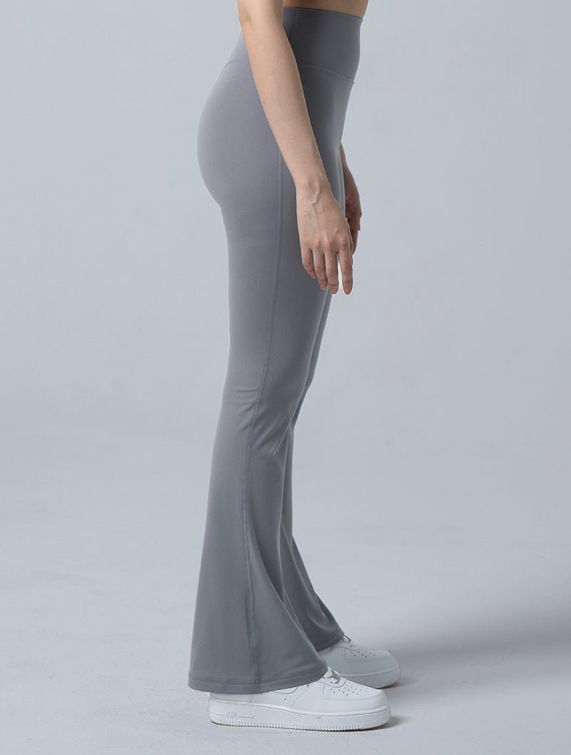 Doux™ 裸感高腰纖瘦喇叭瑜珈褲 24 - 1 (淺灰) - AROAK 機能健身服飾 | 專為健人打造