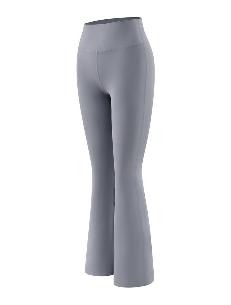 Doux™ 裸感高腰纖瘦喇叭瑜珈褲 24 - 1 (淺灰) - AROAK 機能健身服飾 | 專為健人打造