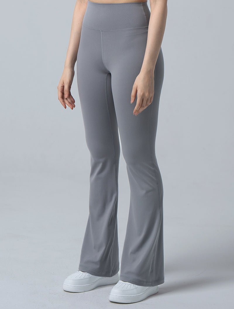 Doux™ 裸感高腰纖瘦喇叭瑜珈褲 24 - 1 (淺灰) - AROAK 機能健身服飾 | 專為健人打造