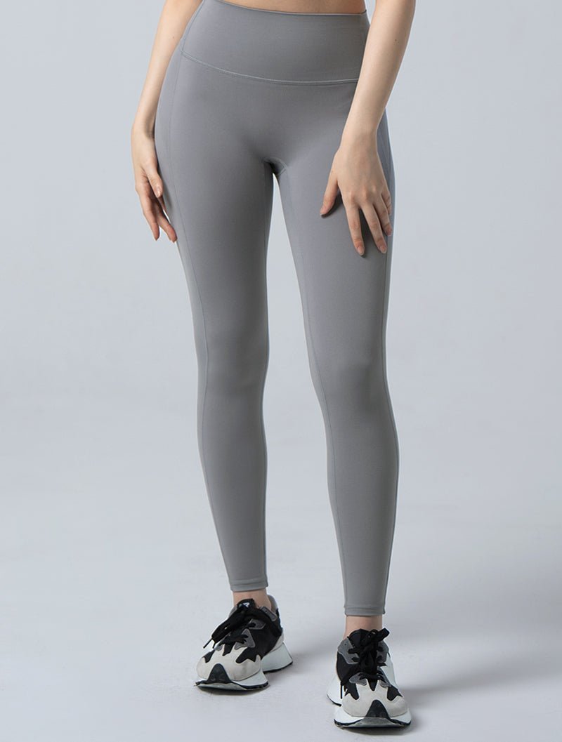 Doux™ 裸感收腹翹臀瑜珈褲24 - 1 (淺灰) - AROAK 機能健身服飾 | 專為健人打造