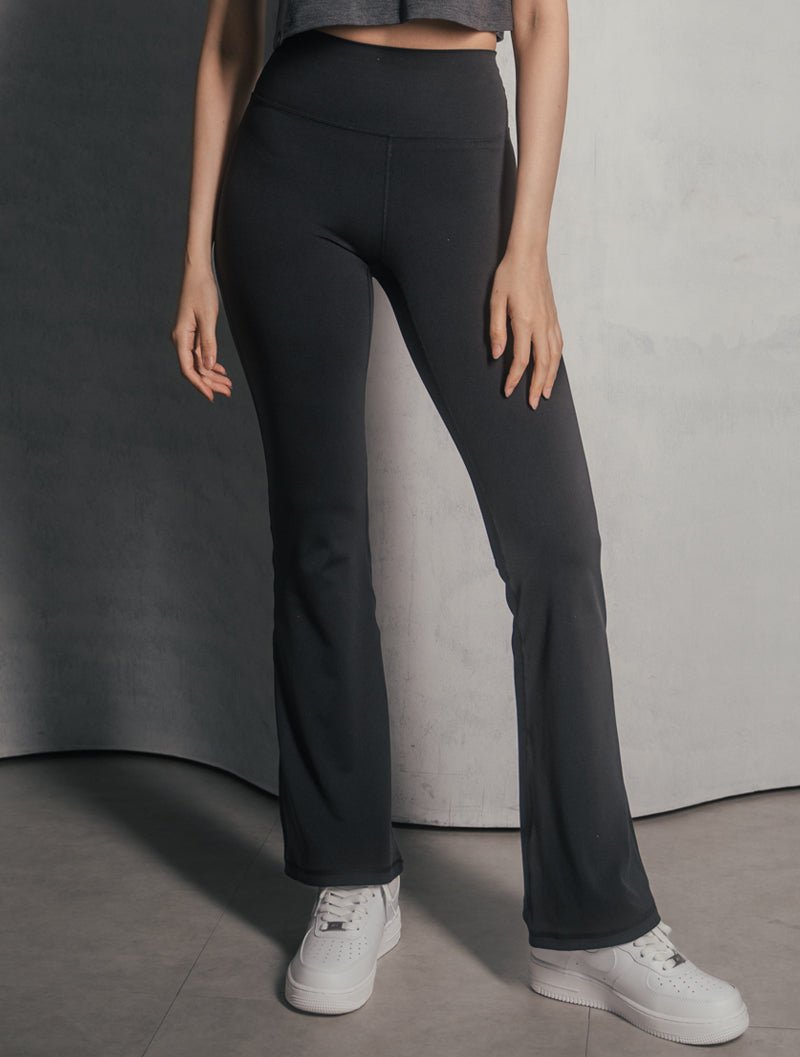 Doux™ 裸感高腰纖瘦喇叭瑜珈褲 24 - 1 (淺灰) - AROAK 機能健身服飾 | 專為健人打造