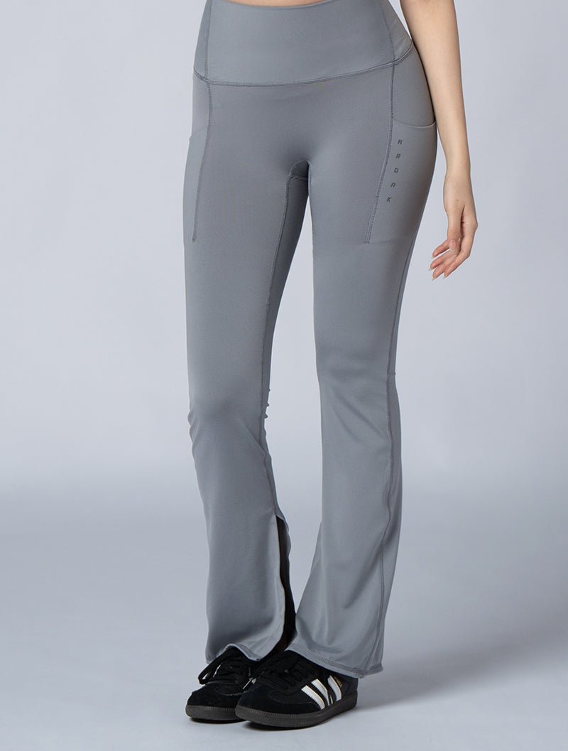 Doux™ 美型微喇叭開衩瑜珈褲24 - 2 (淺灰) - AROAK 機能健身服飾 | 專為健人打造