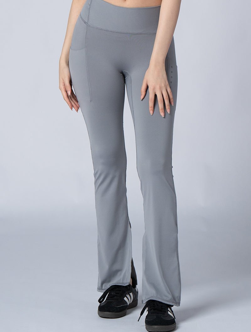 Doux™ 美型微喇叭開衩瑜珈褲24 - 2 (淺灰) - AROAK 機能健身服飾 | 專為健人打造