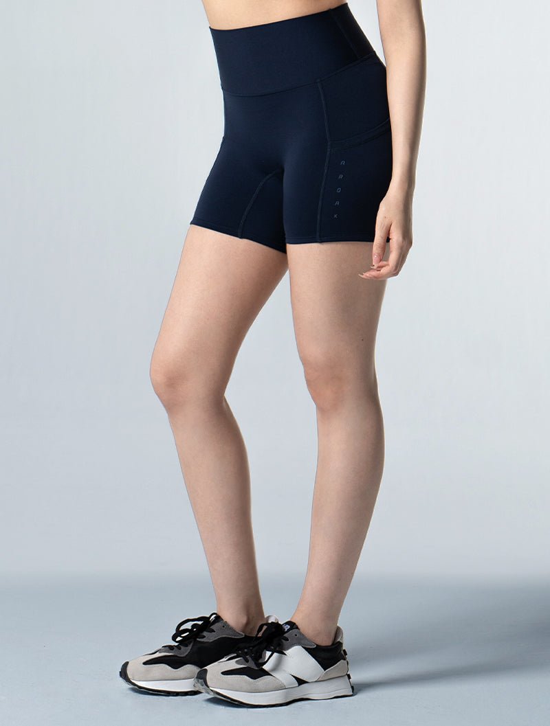 Doux™ 裸感曲線3分瑜珈褲 (深藍) - AROAK 機能健身服飾 | 專為健人打造