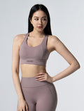 Doux™ Xross後背扣BraTop 25 - 1 (煙燻粉) - AROAK 機能健身服飾 | 專為健人打造