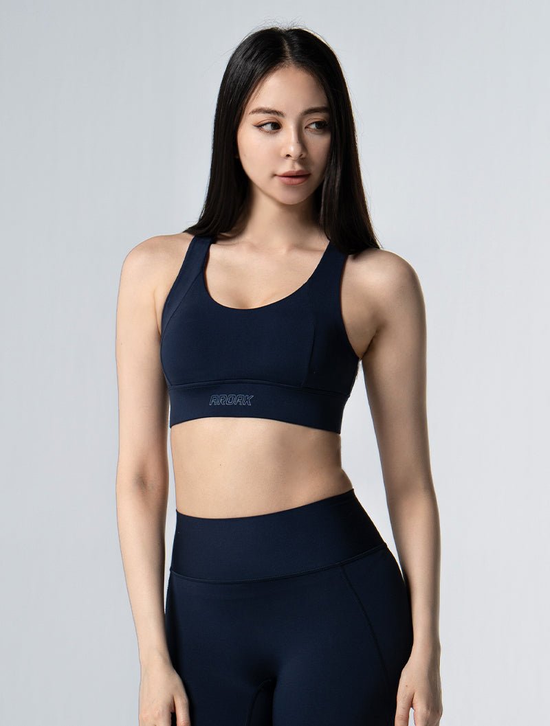 Doux™ Xross後背扣BraTop 25 - 1 (藍紫) - AROAK 機能健身服飾 | 專為健人打造