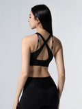Doux™ Xross後背扣BraTop 25 - 1 (黑) - AROAK 機能健身服飾 | 專為健人打造