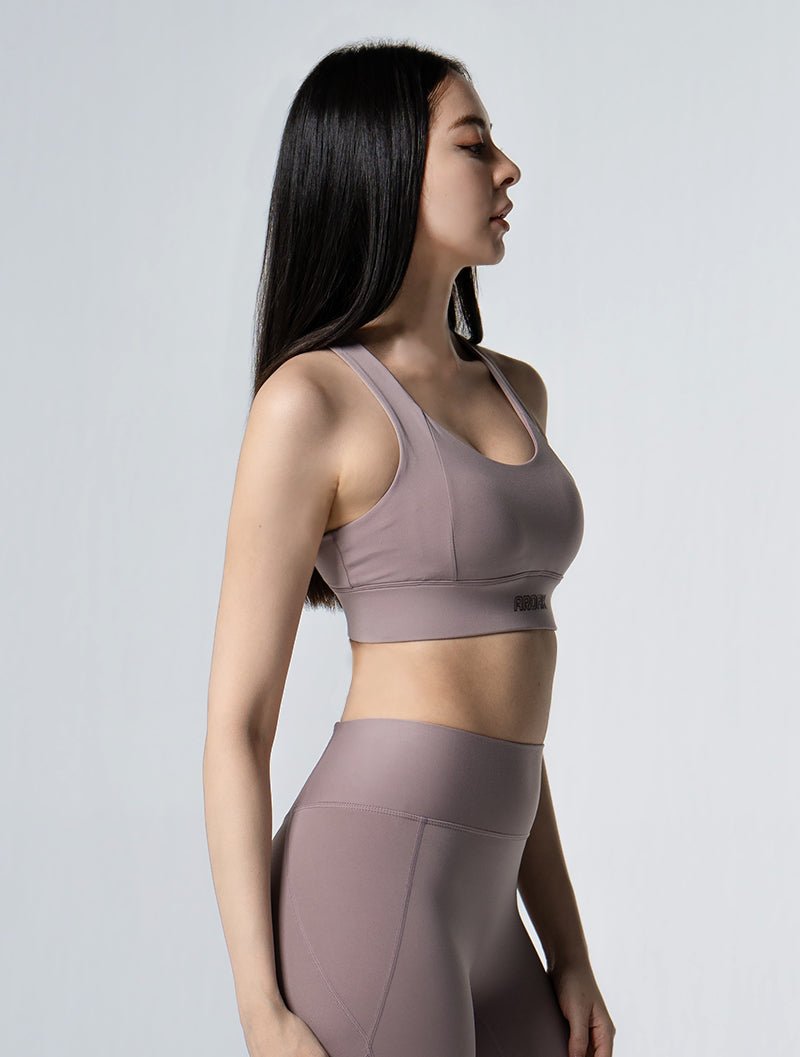 Doux™ Xross後背扣BraTop 25 - 1 (煙燻粉) - AROAK 機能健身服飾 | 專為健人打造