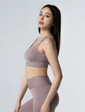 Doux™ Xross後背扣BraTop 25 - 1 (煙燻粉) - AROAK 機能健身服飾 | 專為健人打造