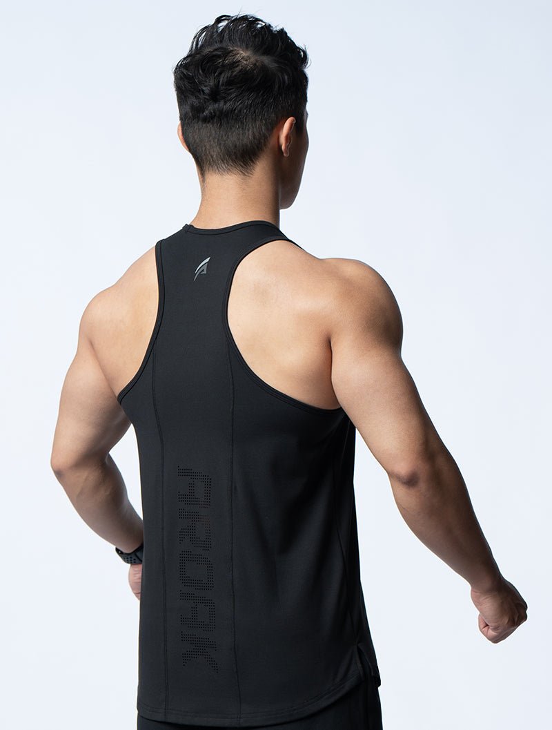 FluxFit™ 拼接本布併縫訓練背心 (黑) - AROAK 機能健身服飾 | 專為健人打造