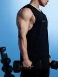 FluxFit™ 側開衩休閒背心 (黑) - AROAK 機能健身服飾 | 專為健人打造