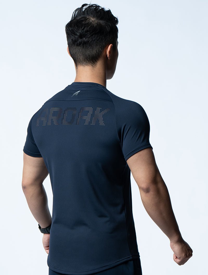 FluxFit™ 腋下拼接訓練上衣 (英雄藍) - AROAK 機能健身服飾 | 專為健人打造