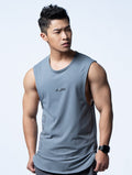 FluxFit™ 側開衩休閒背心 (日蝕灰) - AROAK 機能健身服飾 | 專為健人打造