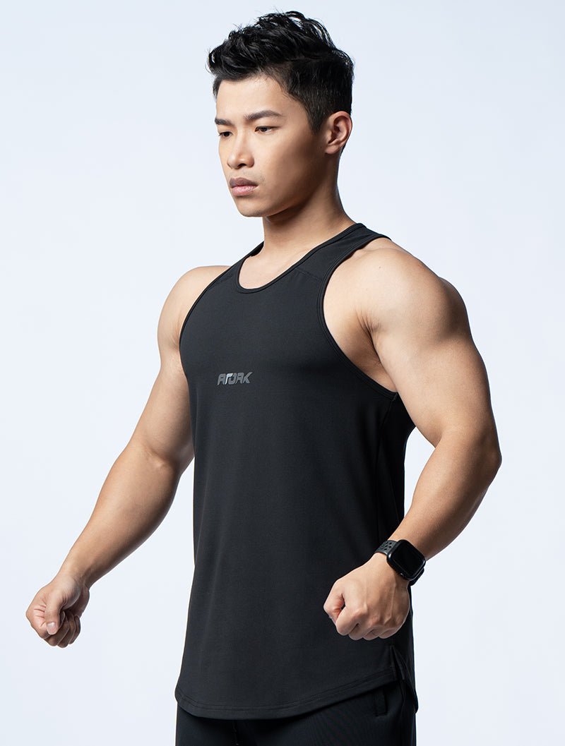 FluxFit™ 拼接本布併縫訓練背心 (黑) - AROAK 機能健身服飾 | 專為健人打造