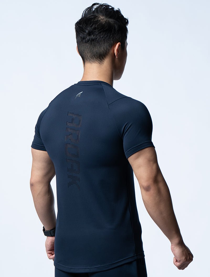 FluxFit™ 機能訓練短袖上衣 (英雄藍) - AROAK 機能健身服飾 | 專為健人打造