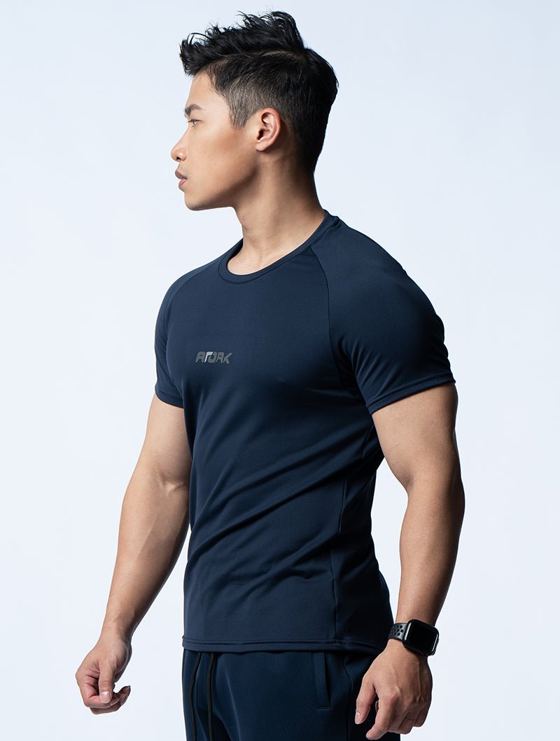 FluxFit™ 機能訓練短袖上衣 (英雄藍) - AROAK 機能健身服飾 | 專為健人打造