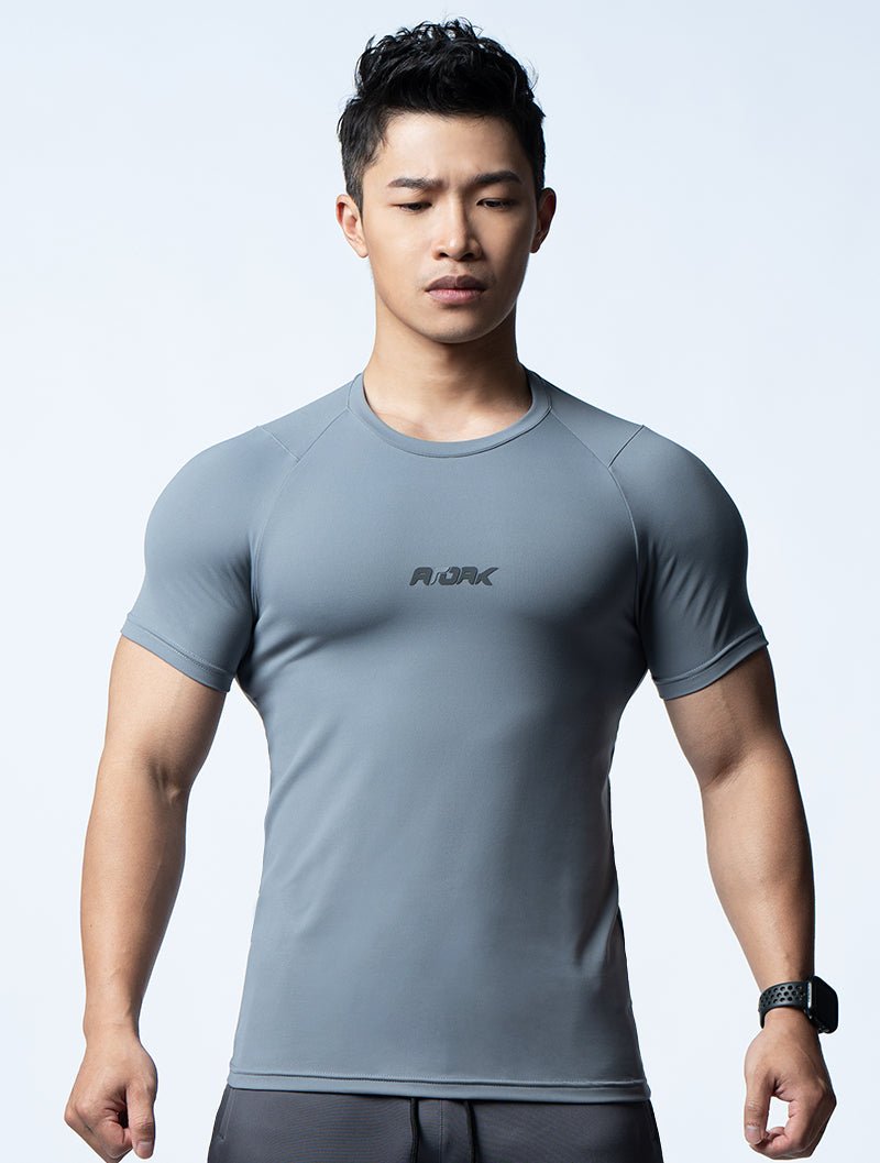 FluxFit™ 機能訓練短袖上衣 (日蝕灰) - AROAK 機能健身服飾 | 專為健人打造