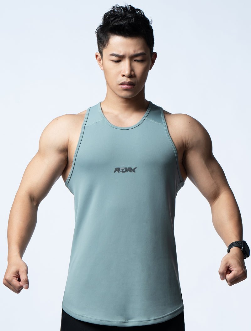FluxFit™ 拼接本布併縫訓練背心 (別墅綠) - AROAK 機能健身服飾 | 專為健人打造