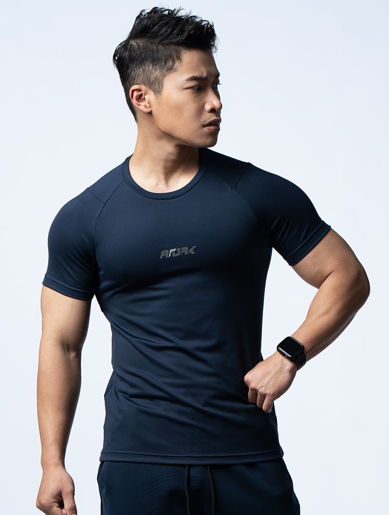 FluxFit™ 機能訓練短袖上衣 (英雄藍) - AROAK 機能健身服飾 | 專為健人打造