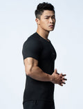 FluxFit™ 腋下拼接訓練上衣 (黑) - AROAK 機能健身服飾 | 專為健人打造