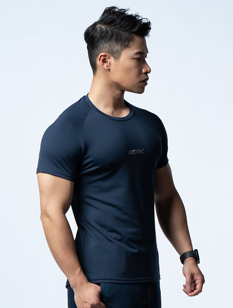 FluxFit™ 腋下拼接訓練上衣 (英雄藍) - AROAK 機能健身服飾 | 專為健人打造