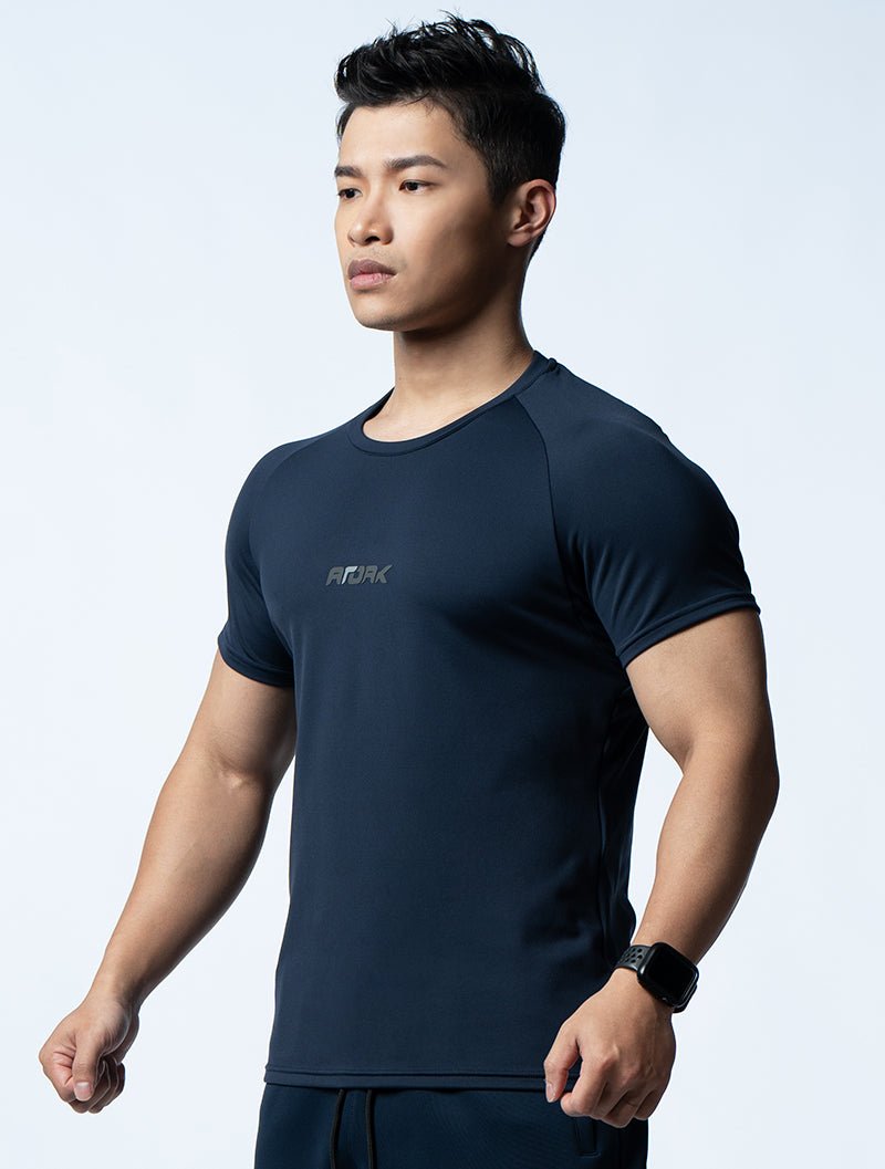 FluxFit™ 腋下拼接訓練上衣 (英雄藍) - AROAK 機能健身服飾 | 專為健人打造