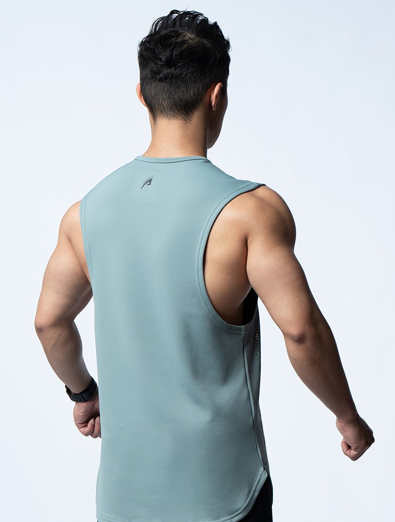 FluxFit™ 側開衩休閒背心 (別墅綠) - AROAK 機能健身服飾 | 專為健人打造