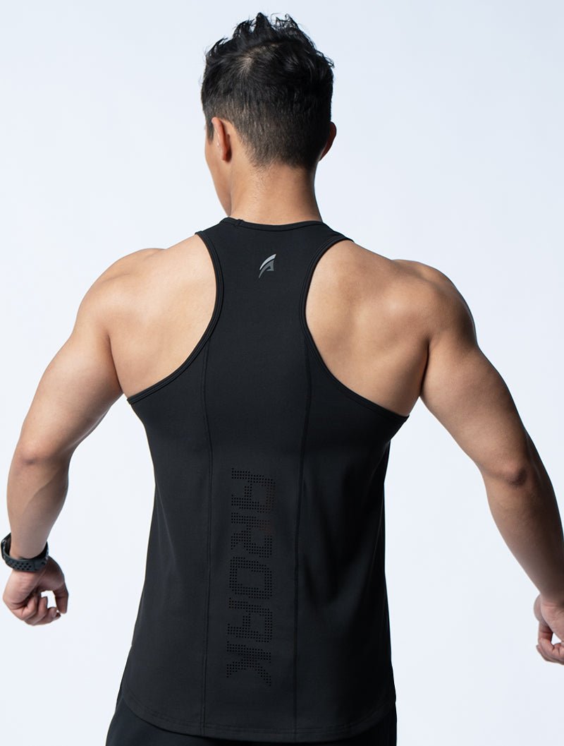 FluxFit™ 拼接本布併縫訓練背心 (黑) - AROAK 機能健身服飾 | 專為健人打造