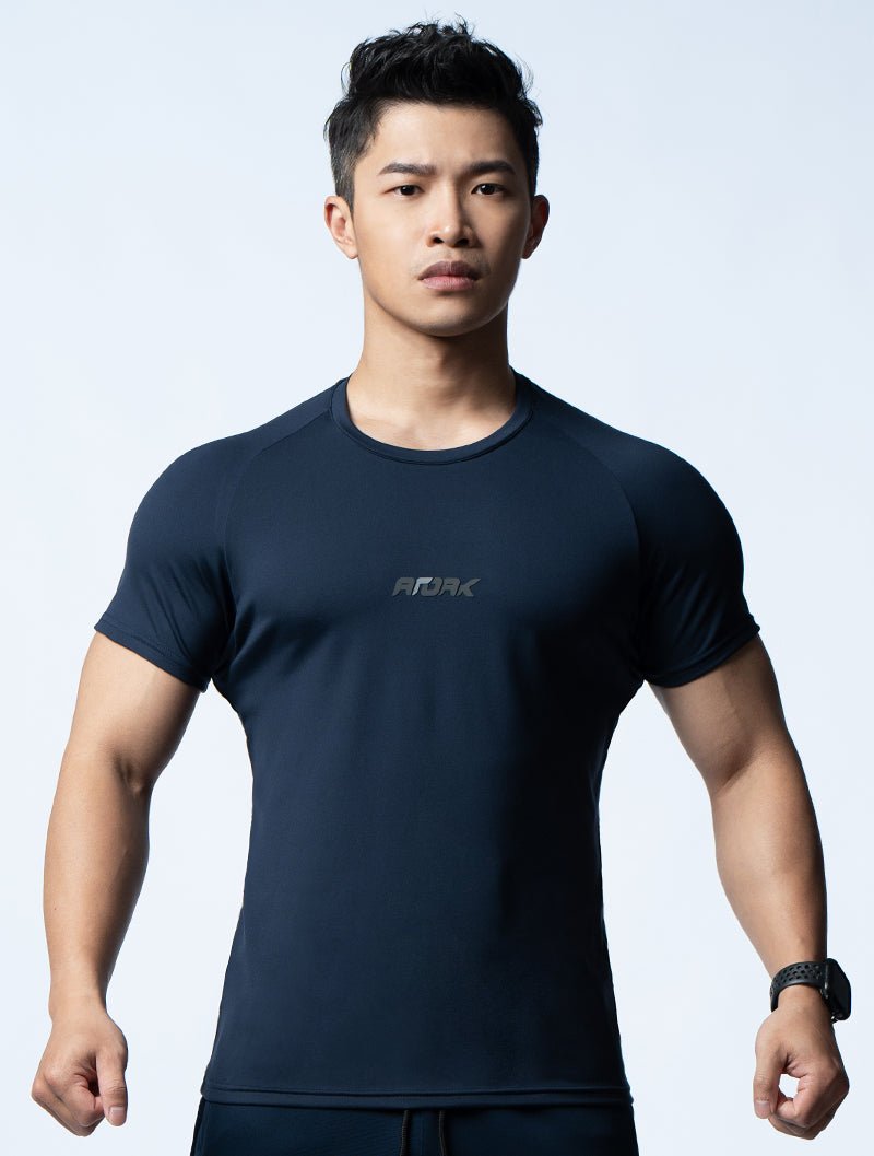 FluxFit™ 腋下拼接訓練上衣 (英雄藍) - AROAK 機能健身服飾 | 專為健人打造