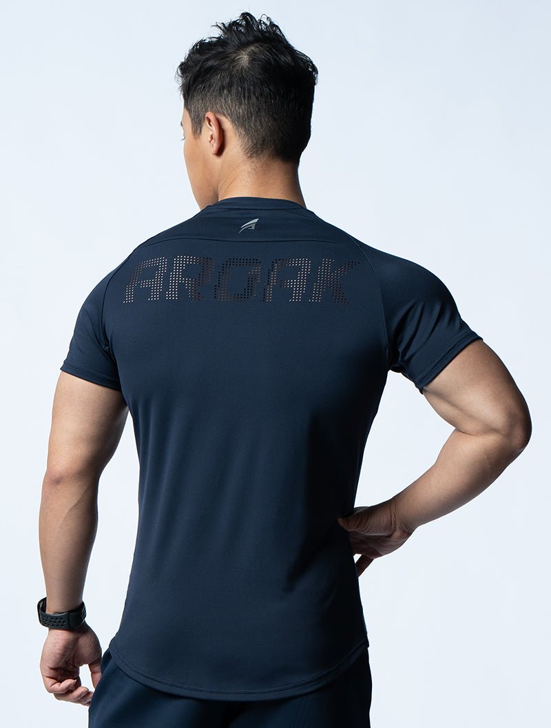 FluxFit™ 腋下拼接訓練上衣 (英雄藍) - AROAK 機能健身服飾 | 專為健人打造