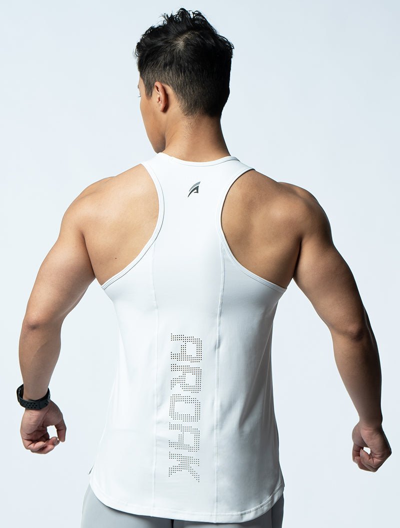 FluxFit™ 拼接本布併縫訓練背心 (白) - AROAK 機能健身服飾 | 專為健人打造