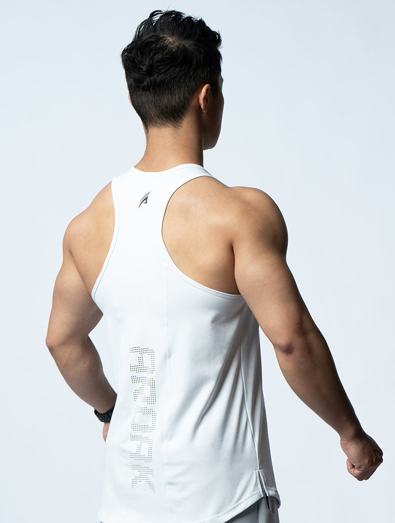 FluxFit™ 拼接本布併縫訓練背心 (白) - AROAK 機能健身服飾 | 專為健人打造