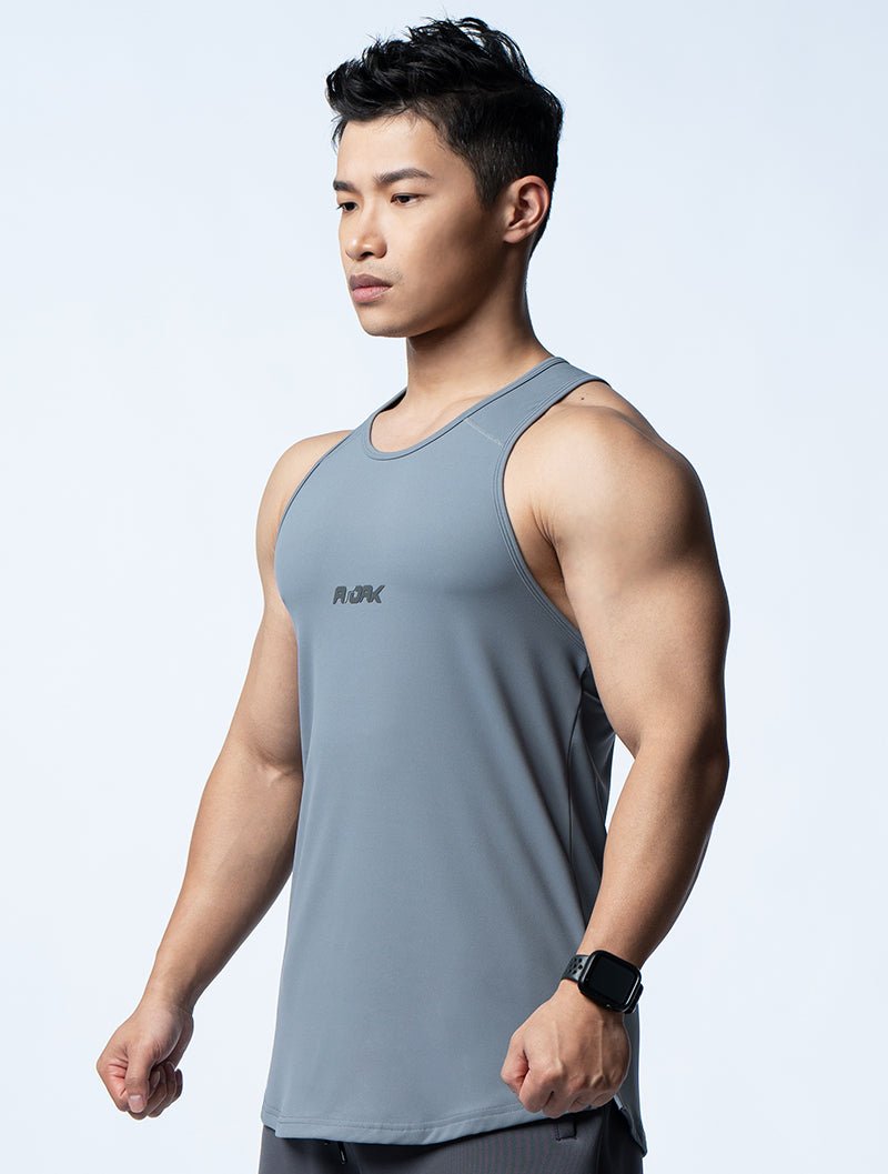 FluxFit™ 拼接本布併縫訓練背心 (日蝕灰) - AROAK 機能健身服飾 | 專為健人打造